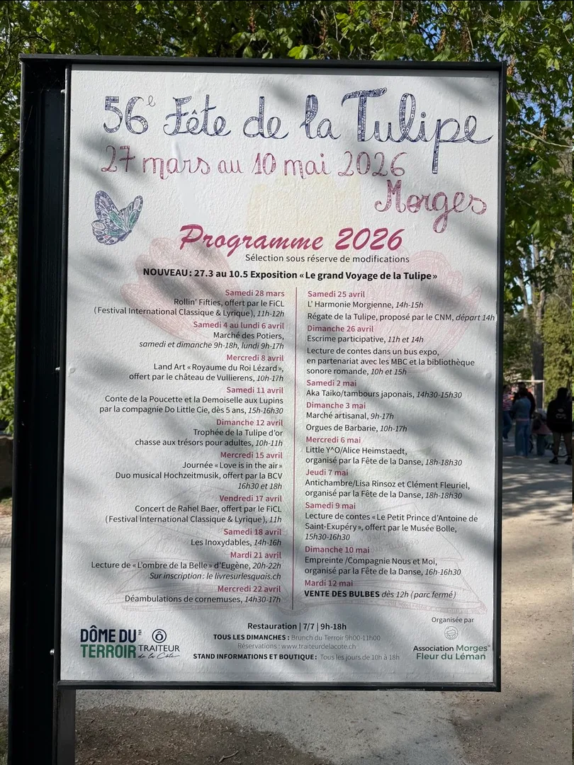 Morges Tulip Festival, Festival program 2026