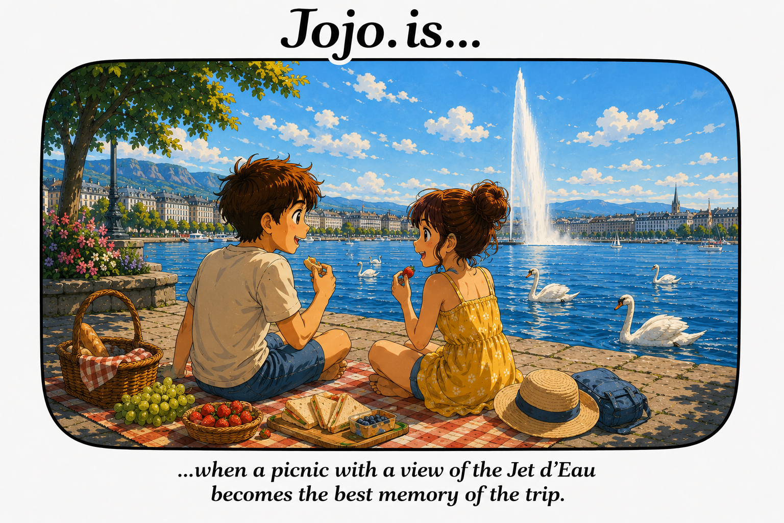 Jojo.is... when a picnic with a view of the Jet d'Eau becomes the best memory pf the trip.