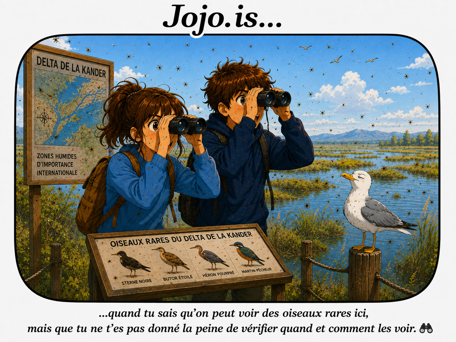 Jojo.is… quand tu sais qu'on peut voir des oiseaux rares ici, mais que tu ne t'es pas donné la peine de vérifier quand et comment les voir.