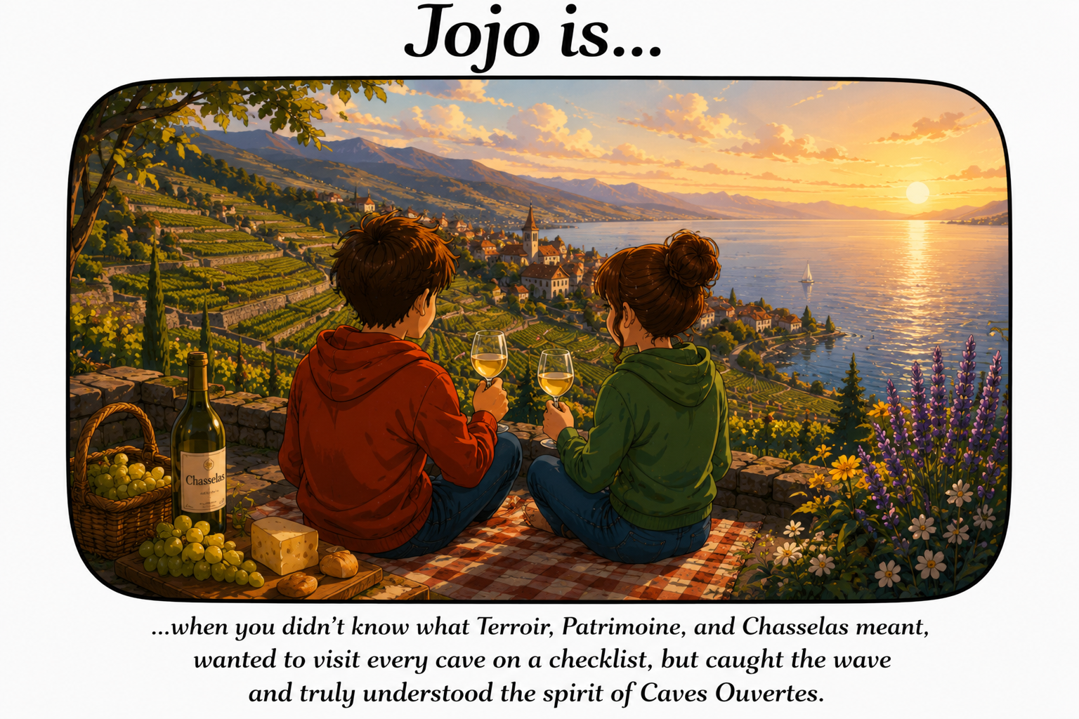 Jojo.is... when you didn't know what Terroir, Patrimoine, and Chasselas meant, wanted to visit every cave on a checklist, but caught the wave and truly understood the spirit of Caves Ouvertes.