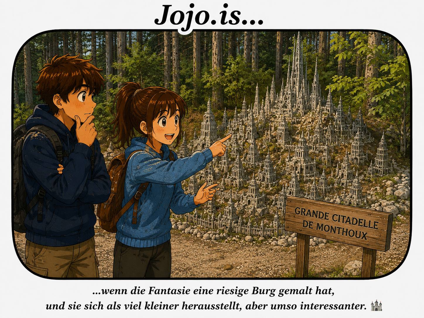 Jojo.is... wenn die Fantasie eine riesige Burg gemalt hat,und sie sich als viel kleiner herausstellt, aber umso interessanter.