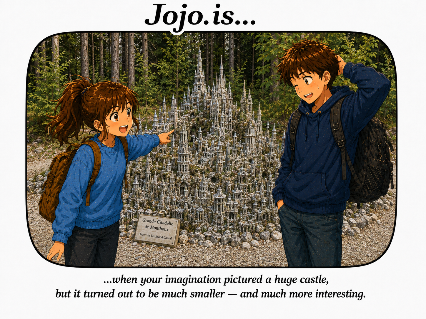 Jojo.is... when your imagination pictured a huge castle, but it turned out to be much smaller - and much more interesting.
