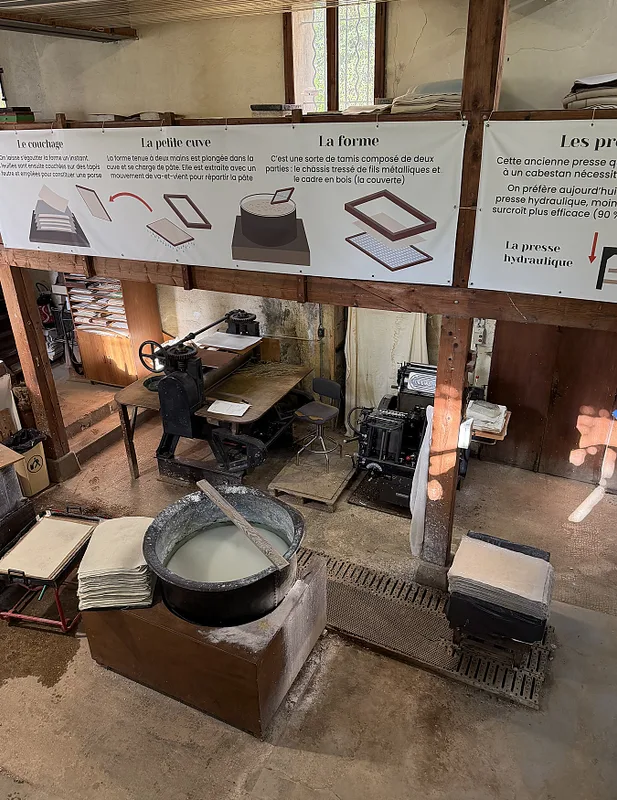 Forming the sheet of paper, Vallis Clausa, Fontaine-de-Vaucluse, France