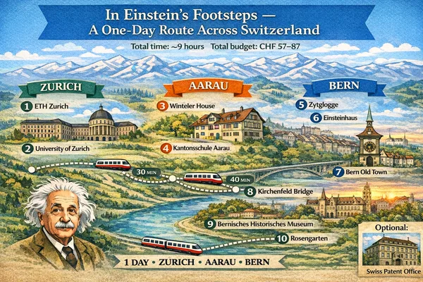 In Einstein's Footsteps — A One-Day Route Across Switzerland