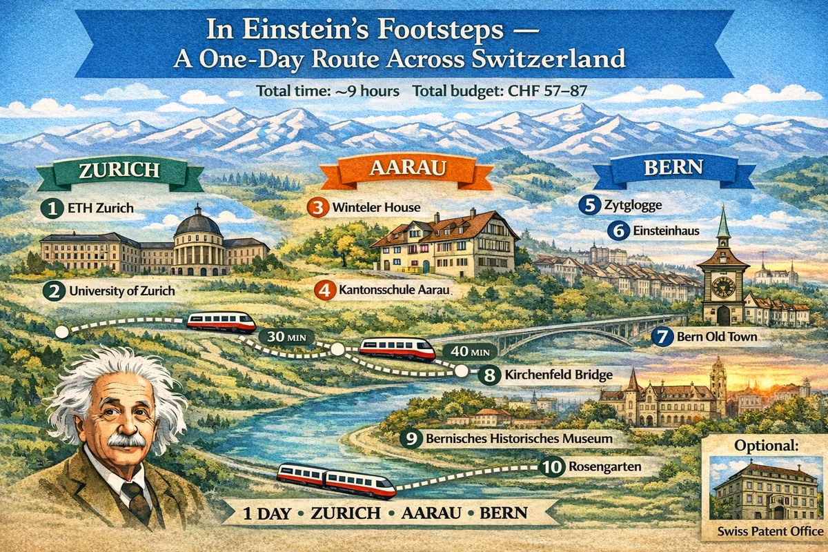 In Einstein's Footsteps โ A One-Day Route Across Switzerland