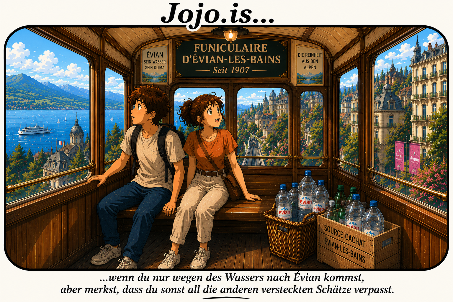 Jojo is... wenn du nur wegen des Wassers nach Évian kommst, aber merkst, dass du sonst all die anderen versteckten Schätze verpasst.