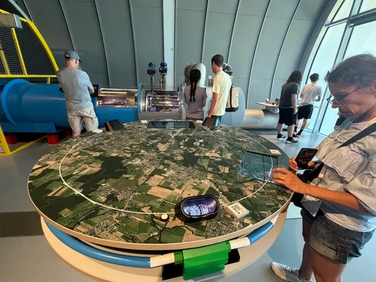 The area occupied by the Large Hadron Collider (LHC) and its diameter