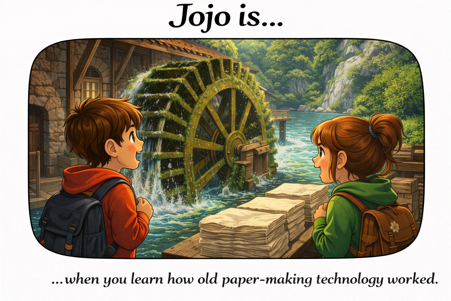 Jojo.is... when you learn how old paper-making technology worked. 