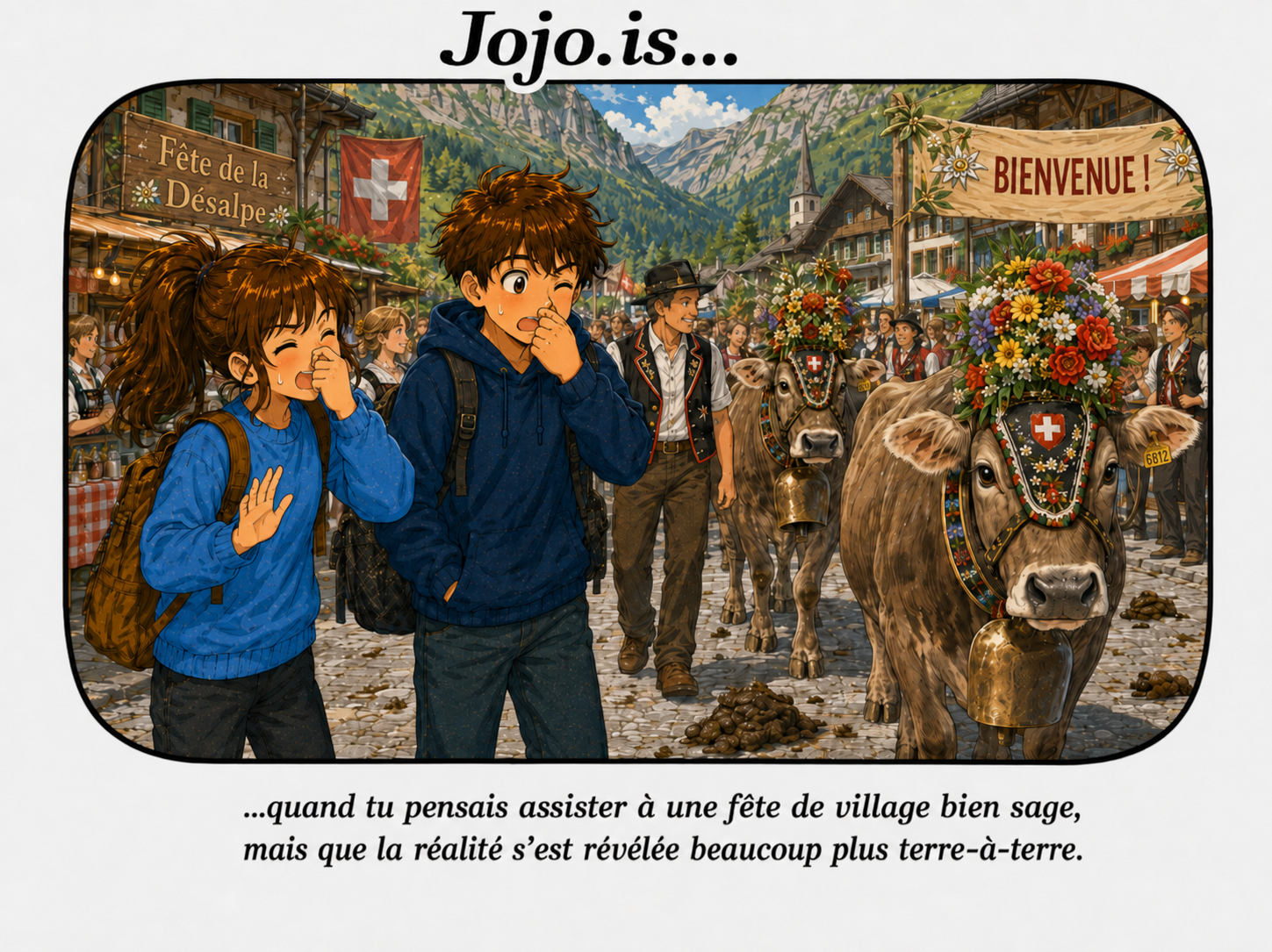 Jojo.is … quand tu pensais assister à une fête de village bien sage, mais que la réalité s’est révélée beaucoup plus terre-à-terre.