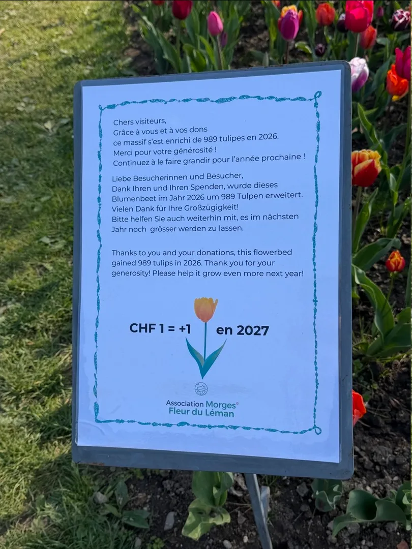 Morges Tulip Festival, Parc de l'Indépendance, Donations