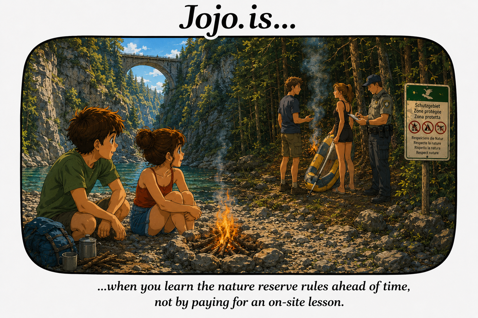 Jojo.is... when you learn the nature reserve rules ahead of time, not by paying for on-site lesson.