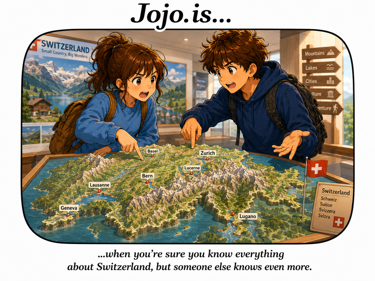 Jojo.is... when you're sure to know everything about Switzerland, but someone else knows even more.